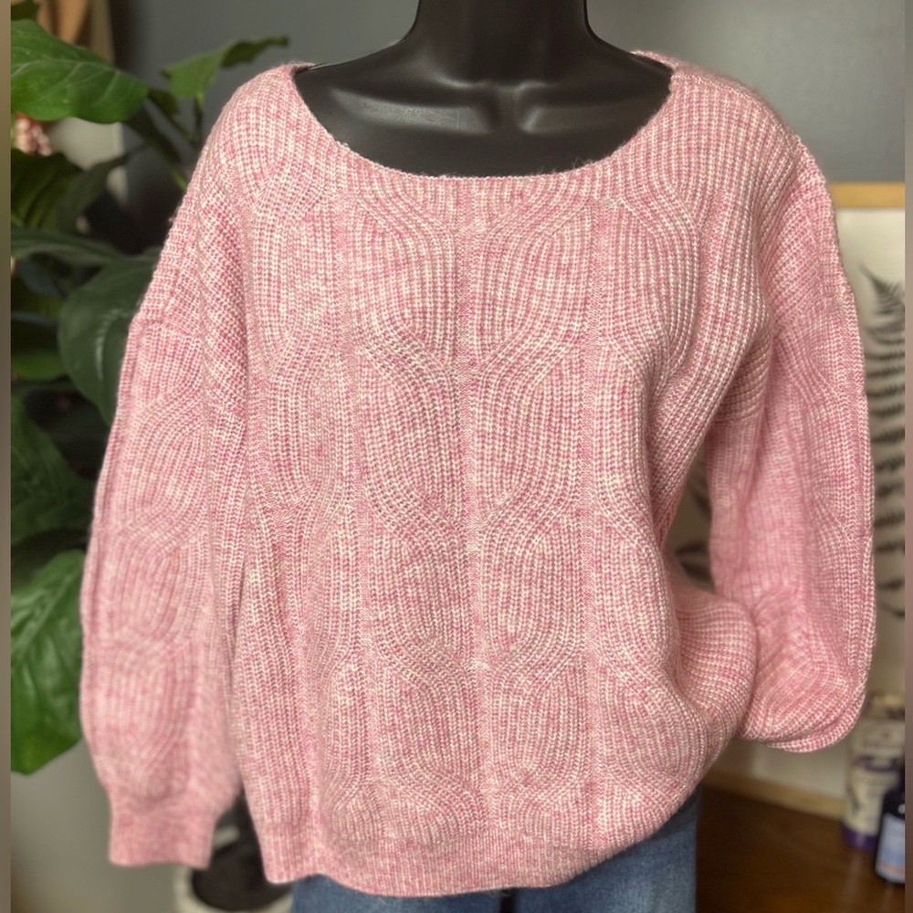 Tahari Pink Cable Knit Sweater - Picture 2 of 5